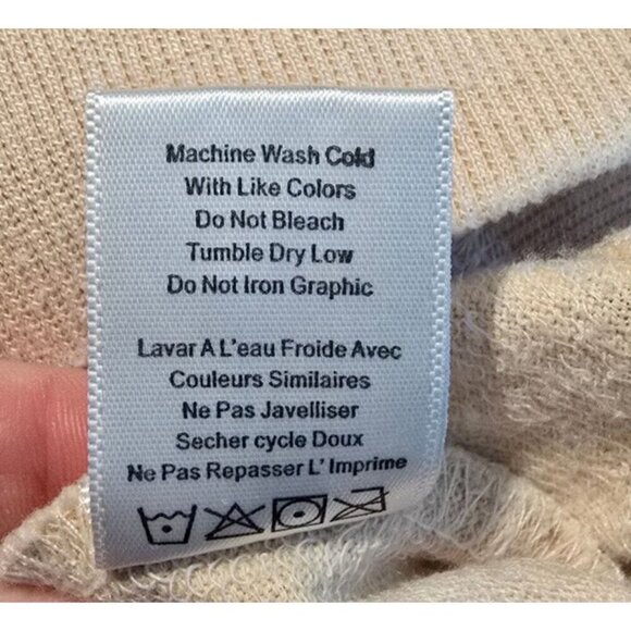 Spiritual Gangster Sweatshirt Sz M Thin Knit Tropical Coastal Comfort Beige Boho - Picture 10 of 10